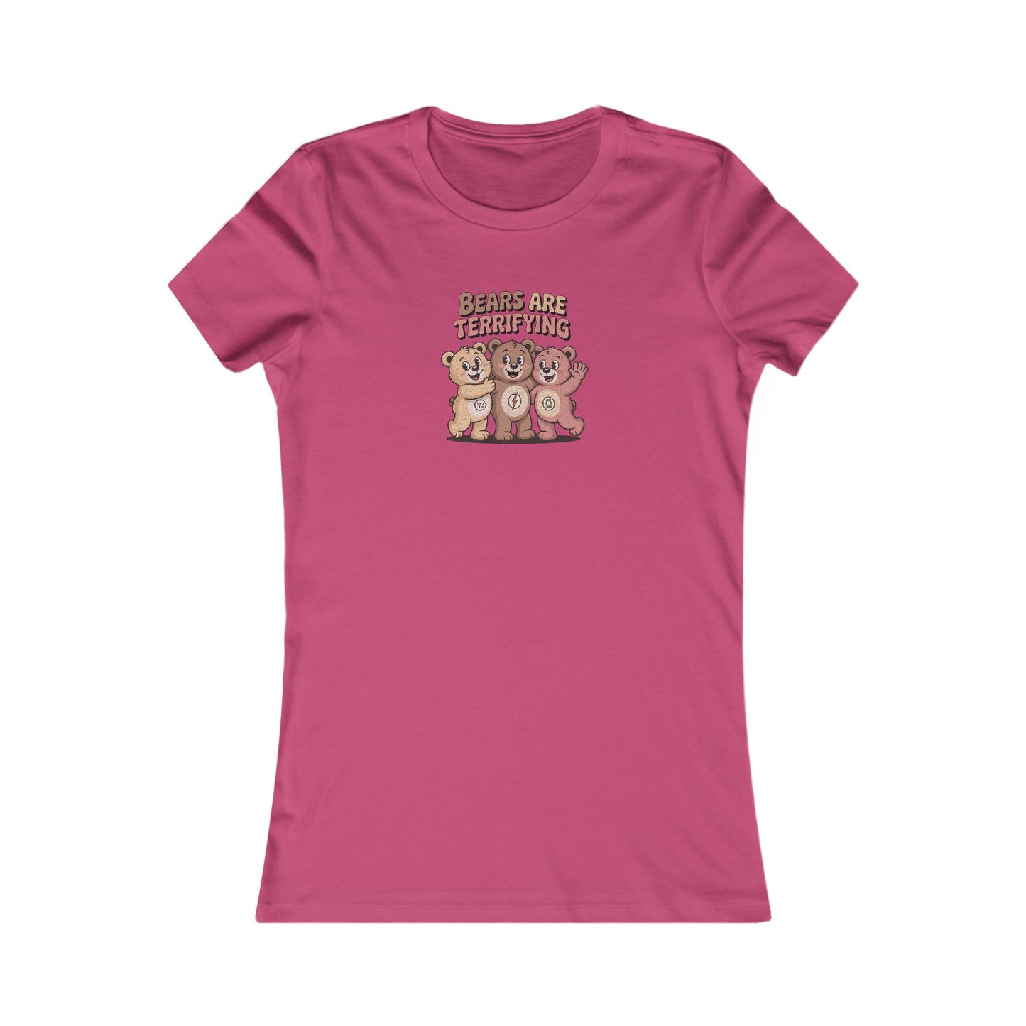 Bears Are Terrifying (Cute Remix) — Retro Women's Tee (Light)