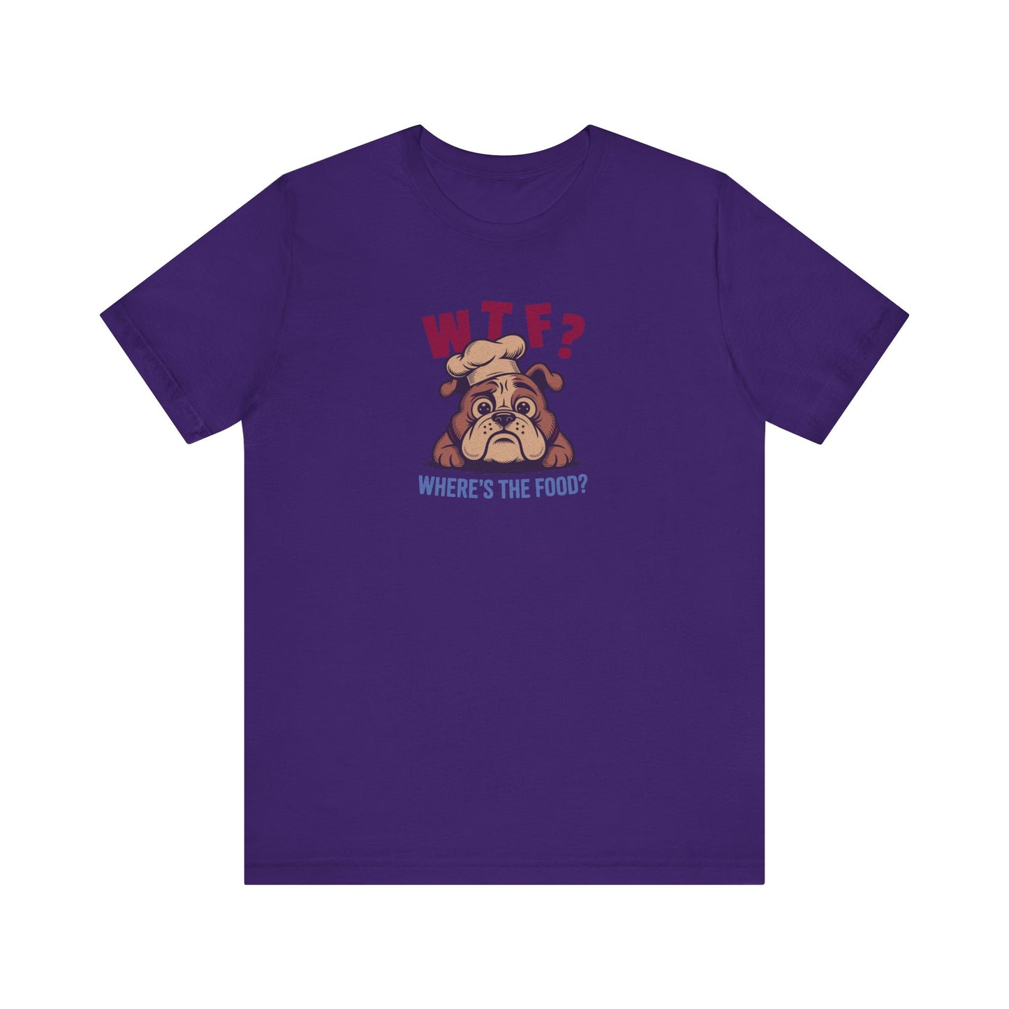 WTF? Where’s the Food? — Bulldog Chef Retro Tee (Dark)