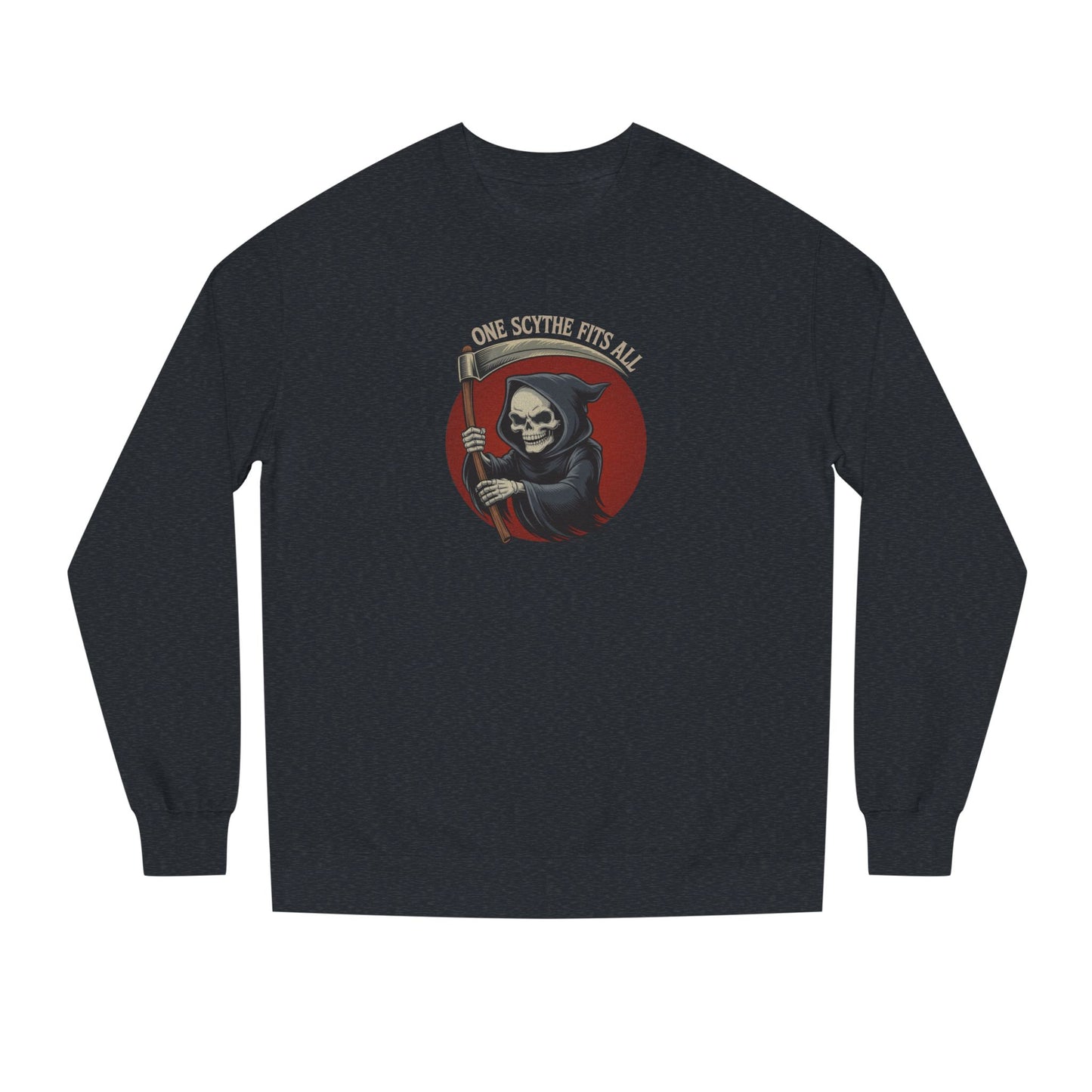 One Scythe Fits All — Grim Reaper Retro Sweatshirt (Dark)