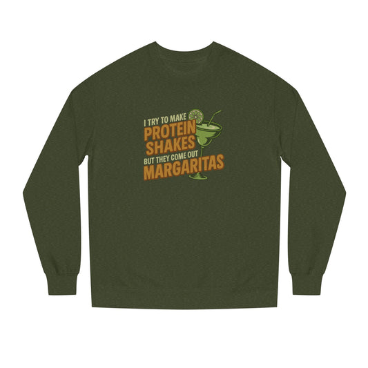 Protein Shakes (Oops, All Margaritas) — Retro Sweatshirt (Dark)