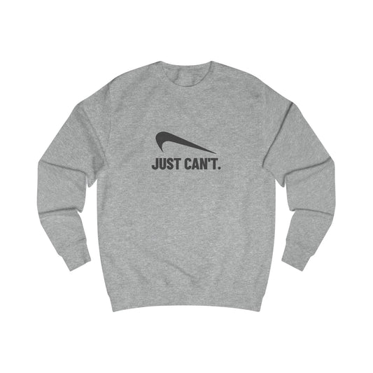 Just Can’t Athletic Parody — Retro Workout Sweatshirt (Light)