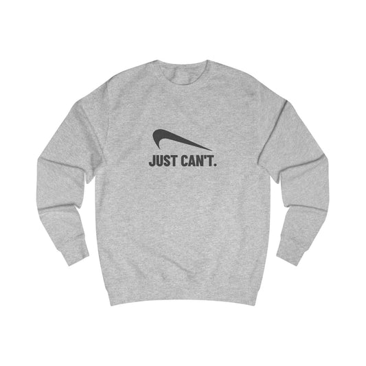 Just Can’t Athletic Parody — Retro Workout Sweatshirt (Light)