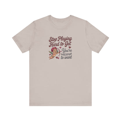 Stop Playing Hard to Get — Retro Cupid Tee (Light)