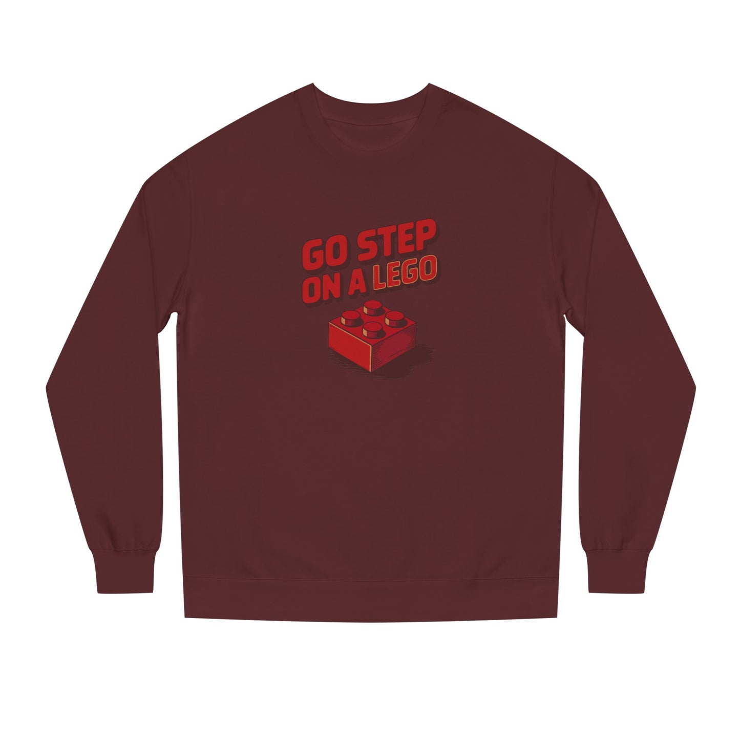 Go Step on a LEGO — Red Plastic Brick Retro Sweatshirt (Dark)