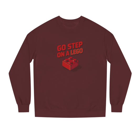 Go Step on a LEGO — Red Plastic Brick Retro Sweatshirt (Dark)