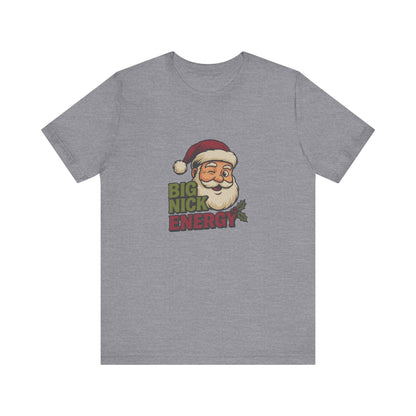 Big Nick Energy — Retro Santa Christmas Tee (Light)