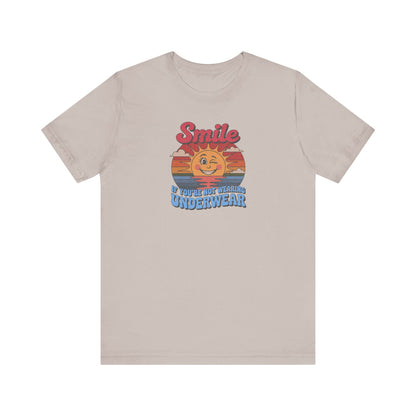 Smile If You’re Not Wearing Underwear — Retro Tee (Light)