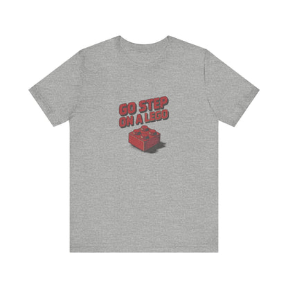Go Step on a LEGO — Red Plastic Brick Retro Tee (Light)