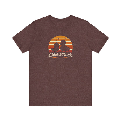 The Chick and the Duck — Friends Retro Tee (Dark)