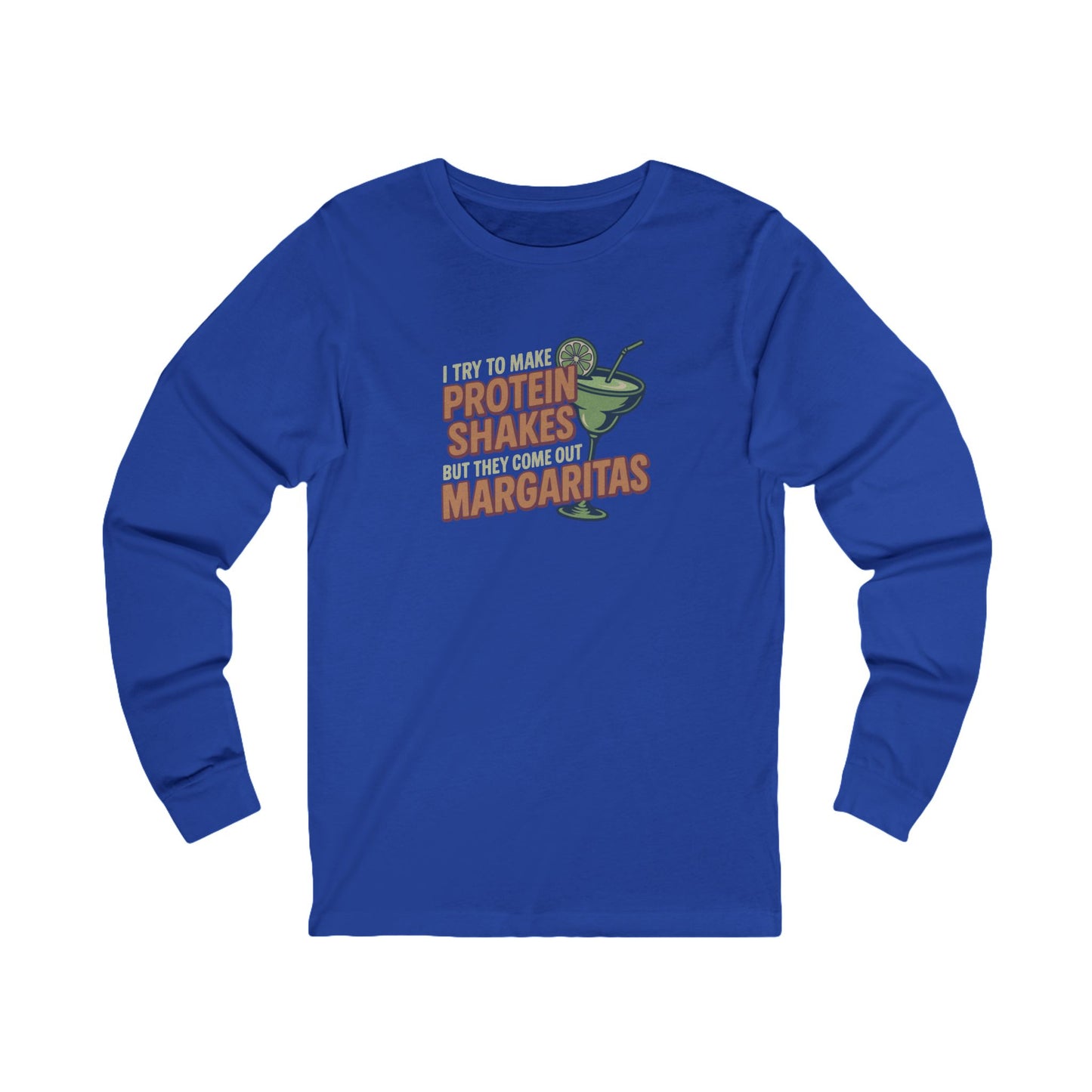 Protein Shakes (Oops, All Margaritas) — Retro Long Sleeve (Dark)