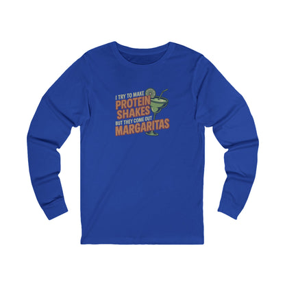 Protein Shakes (Oops, All Margaritas) — Retro Long Sleeve (Dark)