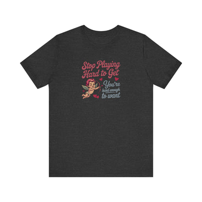 Stop Playing Hard to Get — Retro Cupid Tee (Dark)