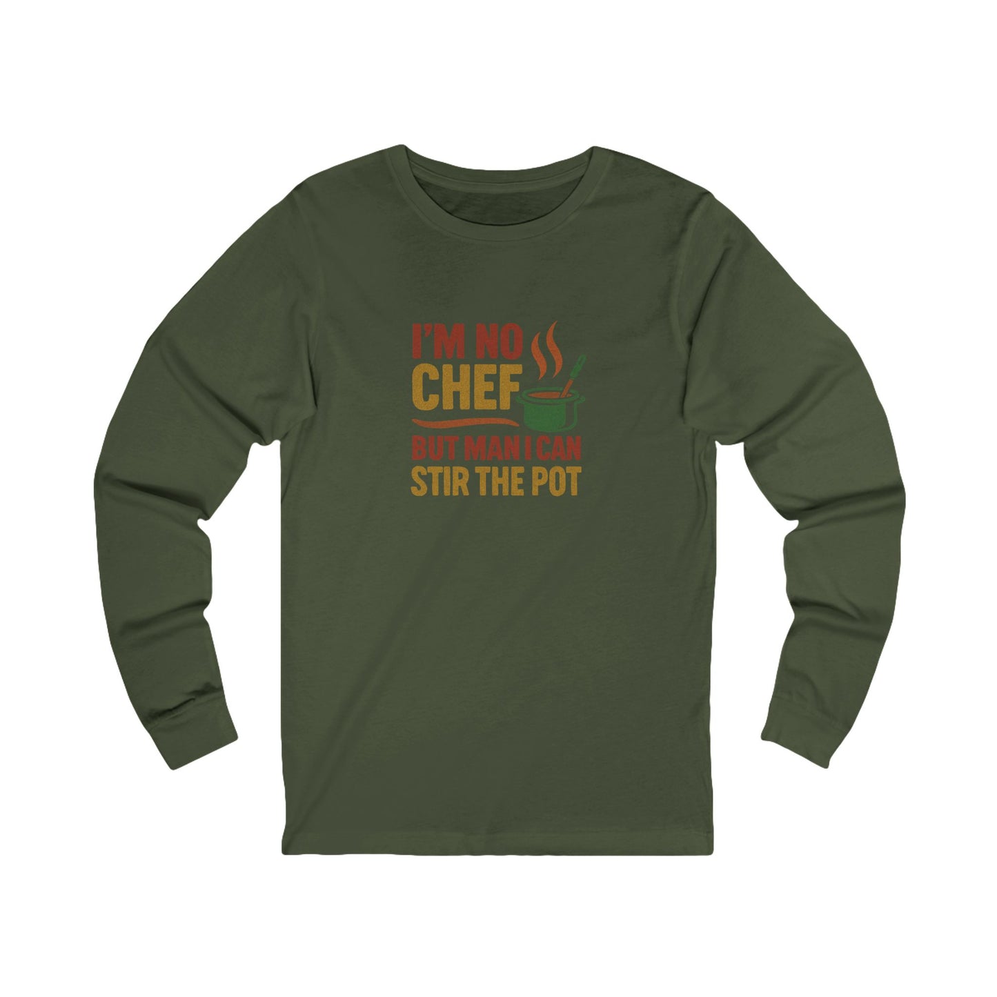 I'm No Chef, But Man I Stir the Pot — Retro Long Sleeve (Dark)