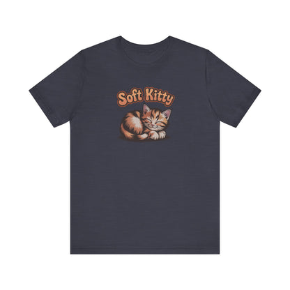 Soft Kitty Sick-Day Lullaby — Big Bang Theory Retro Tee (Dark)