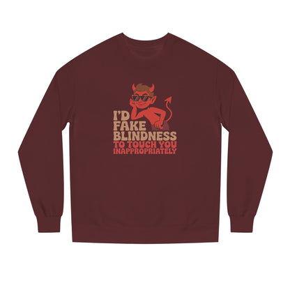 Fake Blindness? The Devil Made Me Do It! — Retro Sweatshirt (Dark)