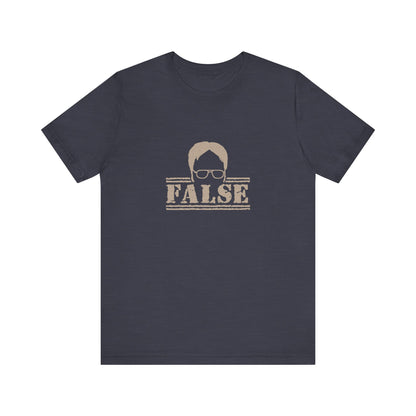 Dwight Schrute FALSE —  The Office-Inspired Retro Tee (Dark)