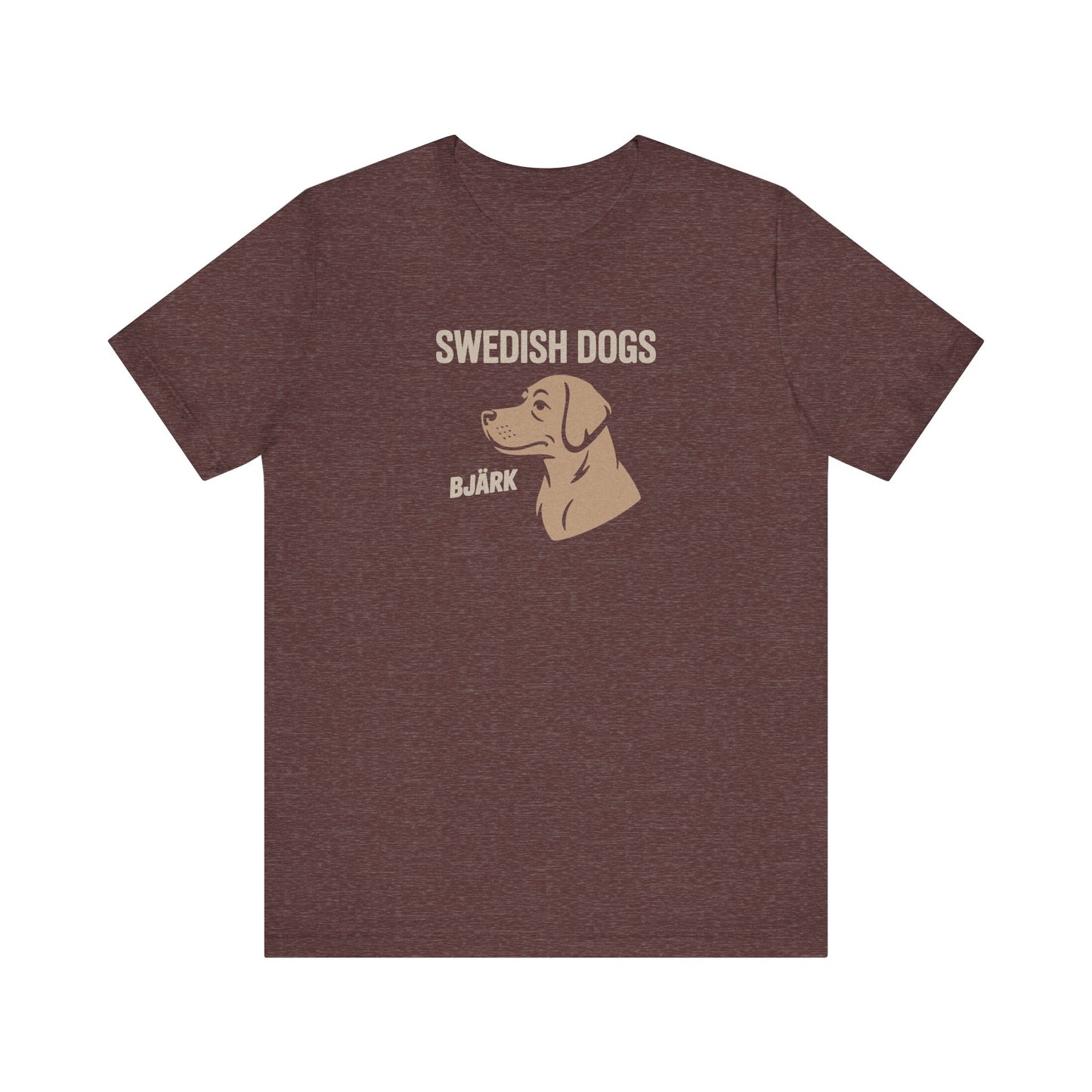 His Bjärk Is Worse Than His Bite – Minimalist Dog Pun Retro Tee (Dark)