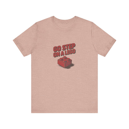 Go Step on a LEGO — Red Plastic Brick Retro Tee (Light)