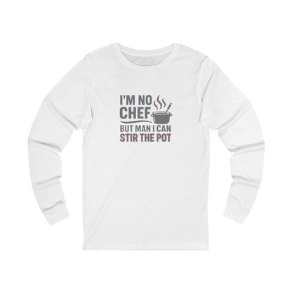 I'm No Chef, But Man I Stir the Pot — Retro Long Sleeve (Light)
