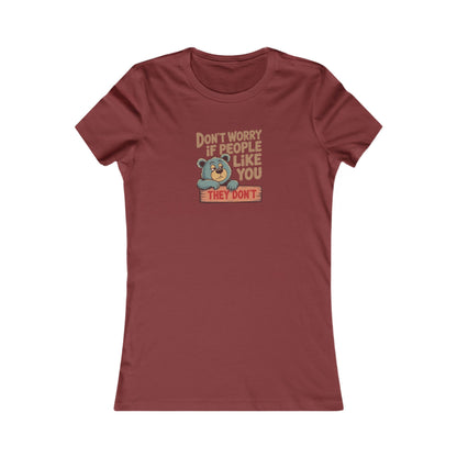 Don't Worry If People Like You (They Don't) — Retro Women's Tee (Dark)