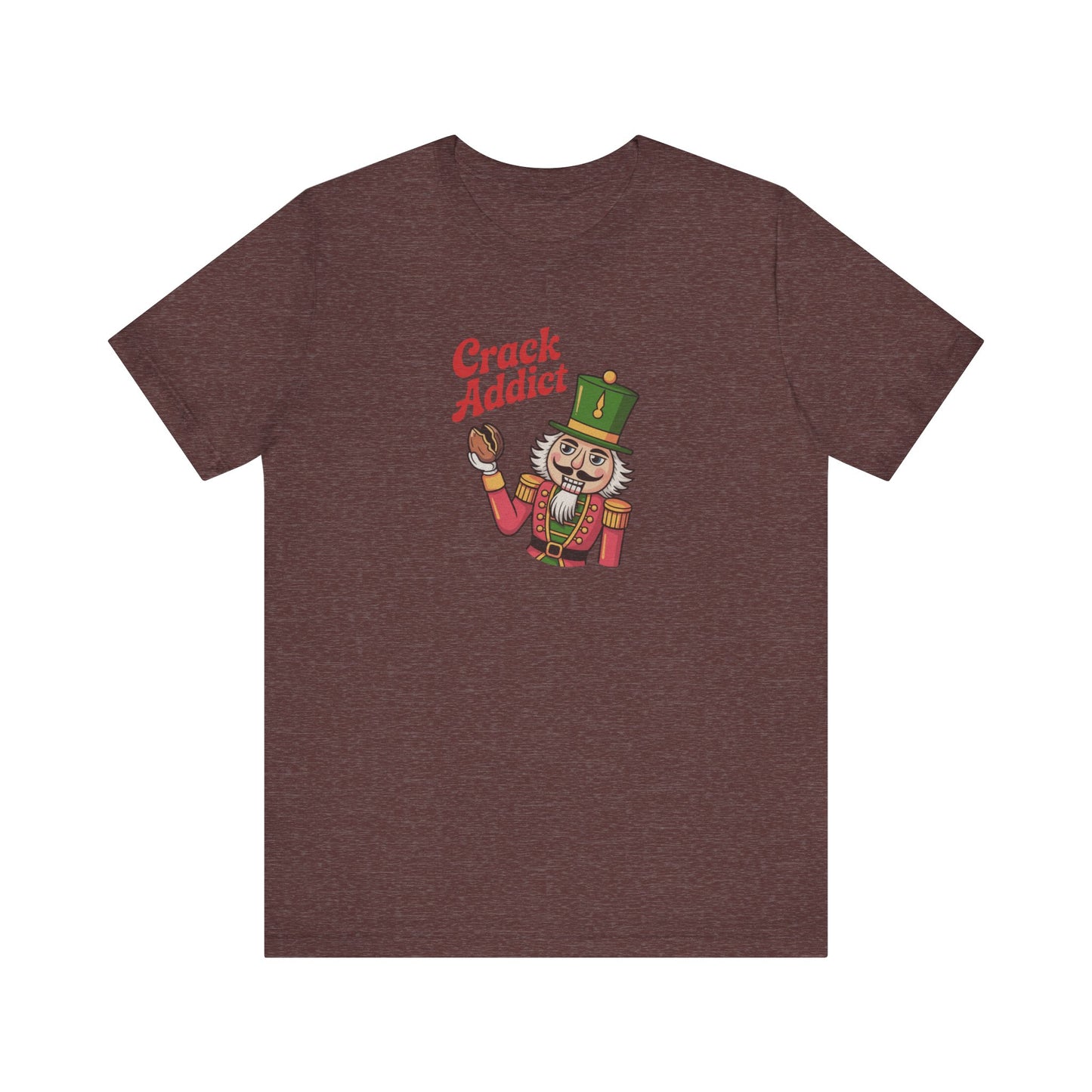 Crack Addict Nutcracker — Vintage Christmas Retro Tee (Dark)