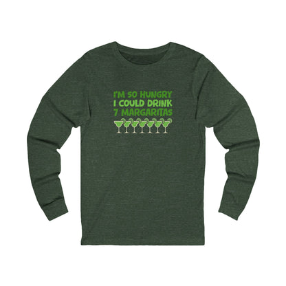 I’m So Hungry I Could Drink 7 Margaritas – Retro Long Sleeve (Dark)