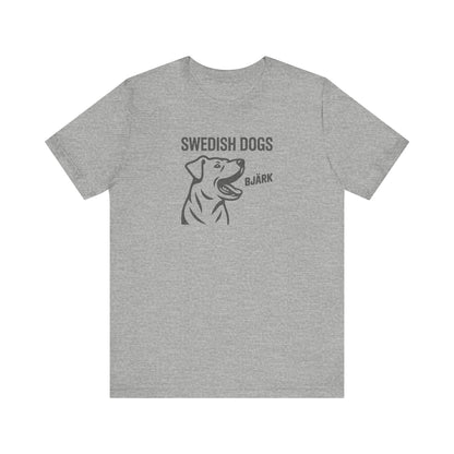 His Bjärk Is Worse Than His Bite – Minimalist Dog Pun Retro Tee (Light)