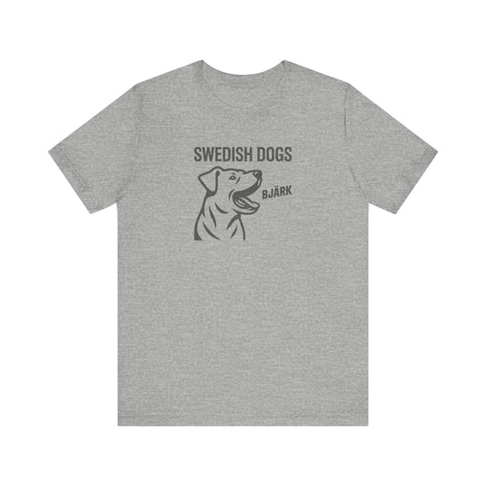 His Bjärk Is Worse Than His Bite – Minimalist Dog Pun Retro Tee (Light)