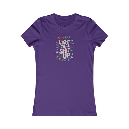 Light That Sh!t Up — Retro Christmas Lights Women's Tee (Dark)