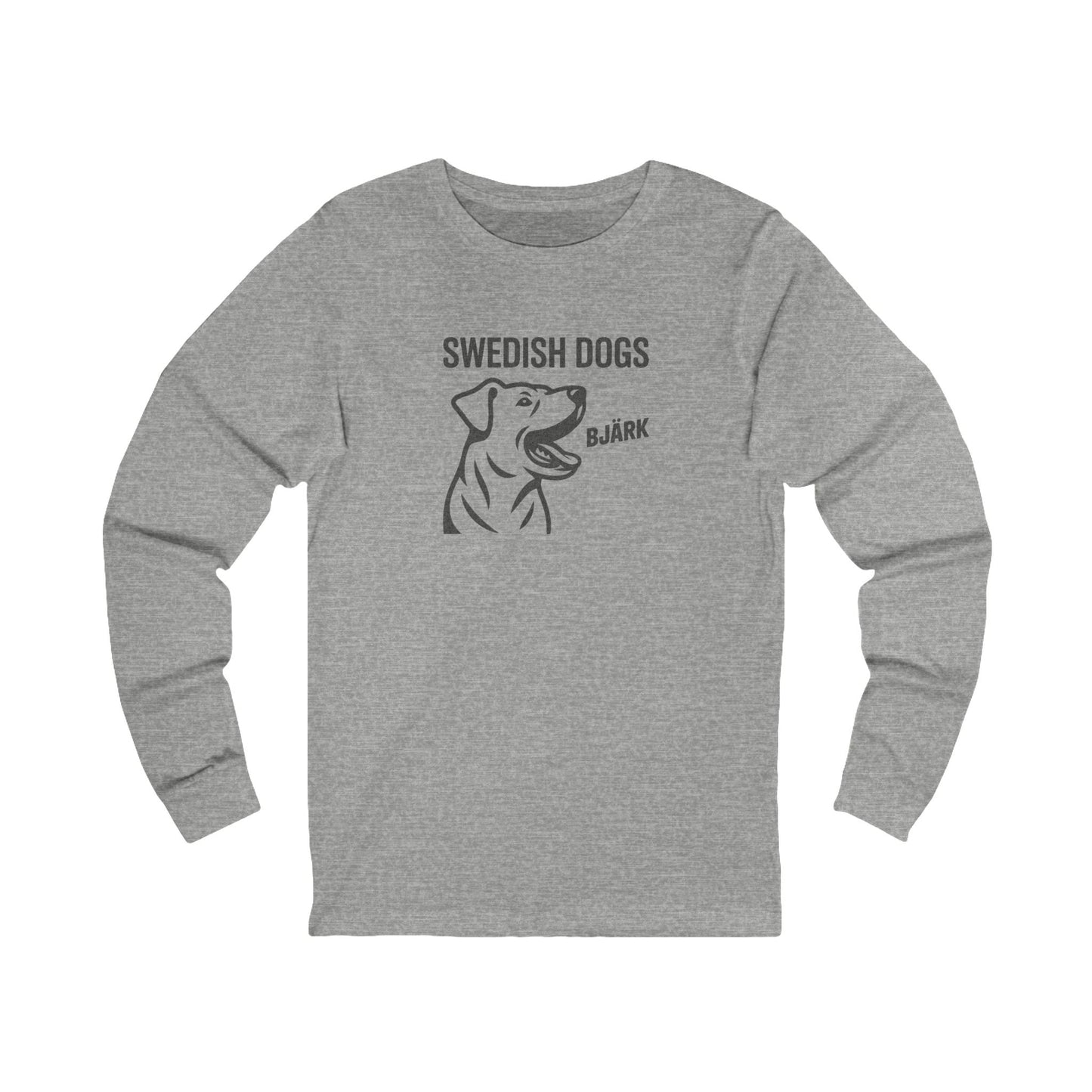 His Bjärk Is Worse Than His Bite – Minimalist Dog Pun Retro Long Sleeve (Light)