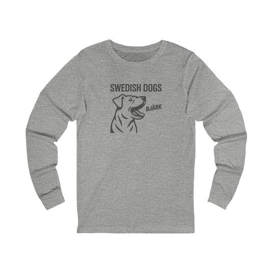 His Bjärk Is Worse Than His Bite – Minimalist Dog Pun Retro Long Sleeve (Light)