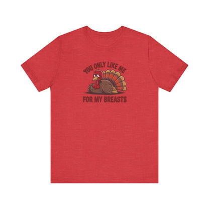 You Only Like Me for My Breasts — Thanksgiving Retro Tee (Light)