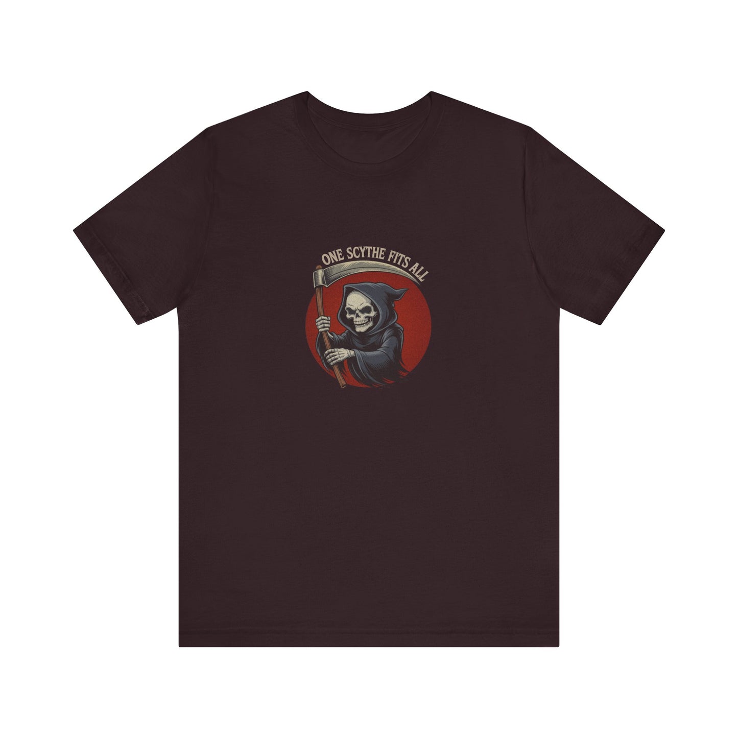 One Scythe Fits All — Grim Reaper Retro Tee (Dark)