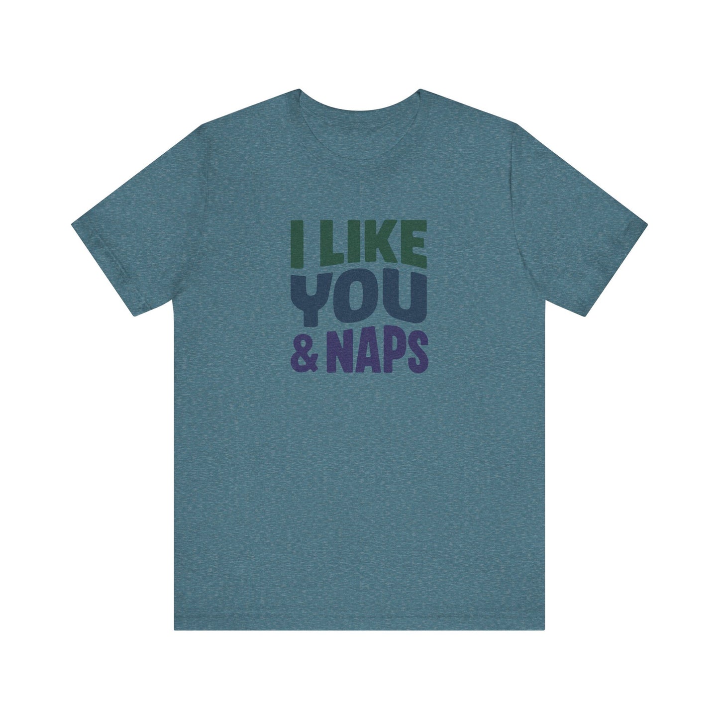 I Like You & Naps (Cool Gradient) — Retro Loungewear Tee (Light)
