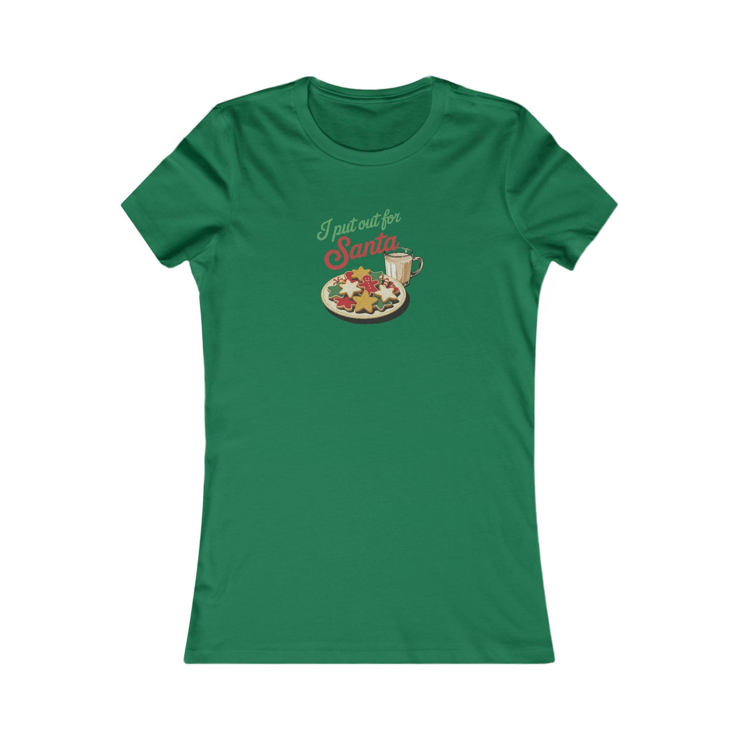 I Put Out for Santa — Retro Christmas Cookies Women's Tee (Dark)
