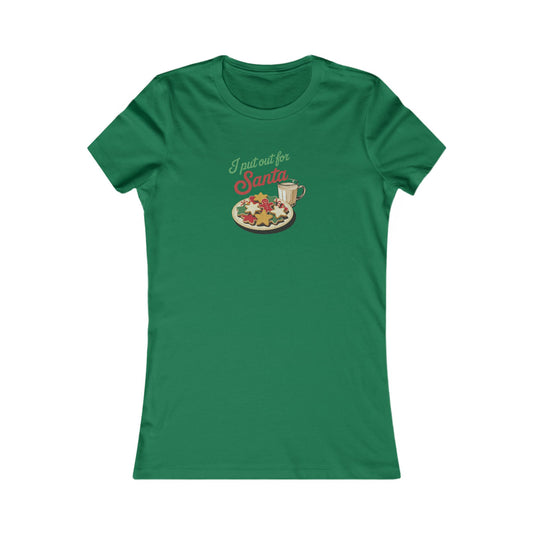I Put Out for Santa — Retro Christmas Cookies Women's Tee (Dark)