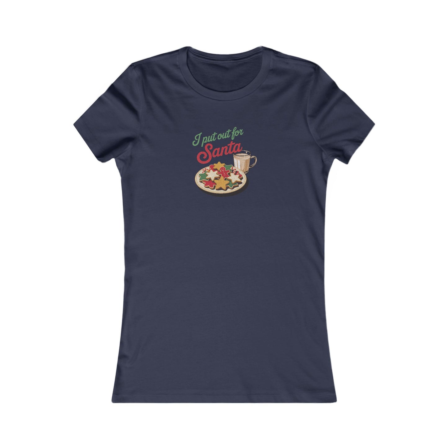 I Put Out for Santa — Retro Christmas Cookies Women's Tee (Dark)