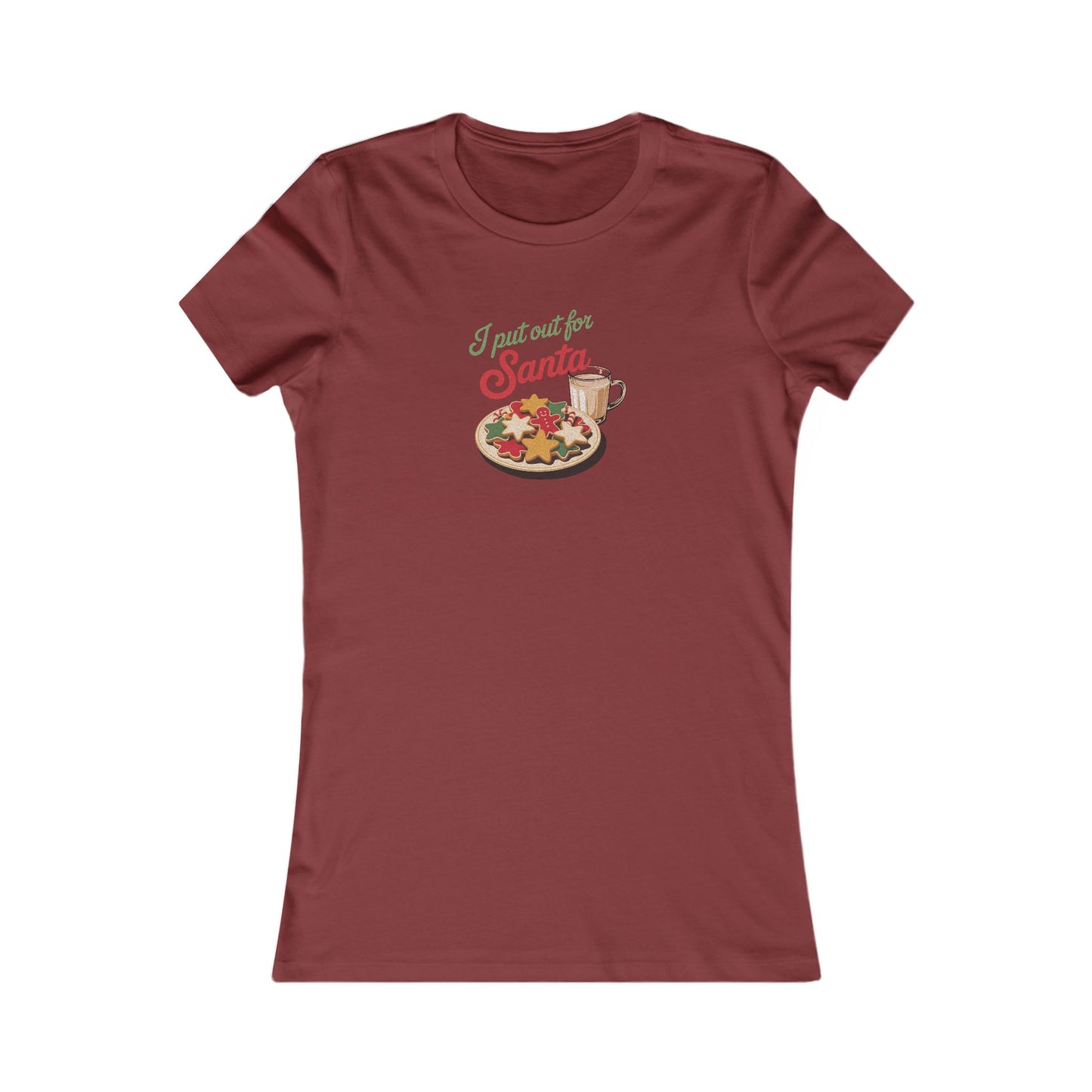 I Put Out for Santa — Retro Christmas Cookies Women's Tee (Dark)