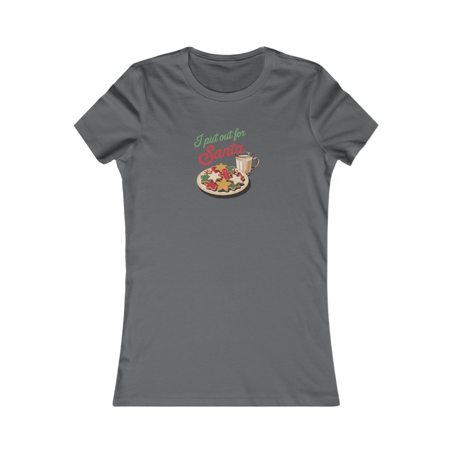 I Put Out for Santa — Retro Christmas Cookies Women's Tee (Dark)