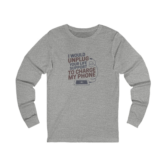 Your Life Support < Charging My Phone — Retro Long Sleeve (Light)