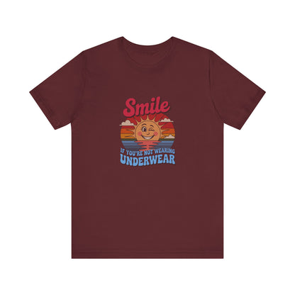 Smile If You’re Not Wearing Underwear — Retro Tee (Dark)