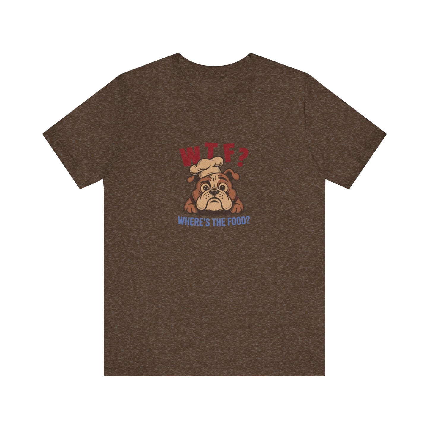 WTF? Where’s the Food? — Bulldog Chef Retro Tee (Dark)