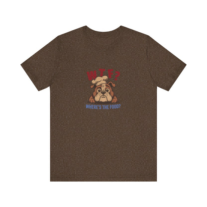 WTF? Where’s the Food? — Bulldog Chef Retro Tee (Dark)