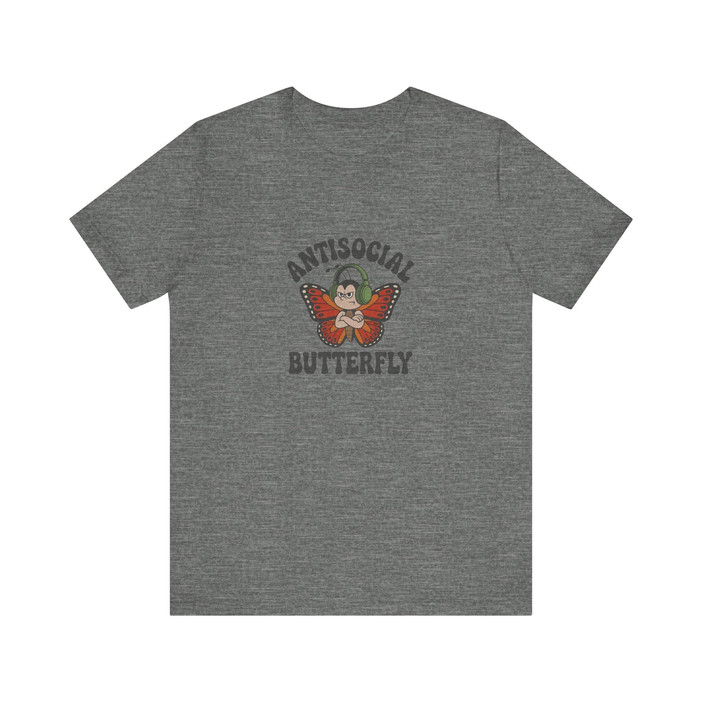 Antisocial Butterfly (Male) — Retro Workout Tee (Light)