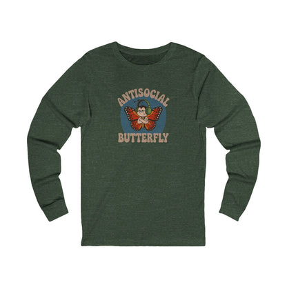 Antisocial Butterfly (Male) — Retro Workout Long Sleeve (Dark)