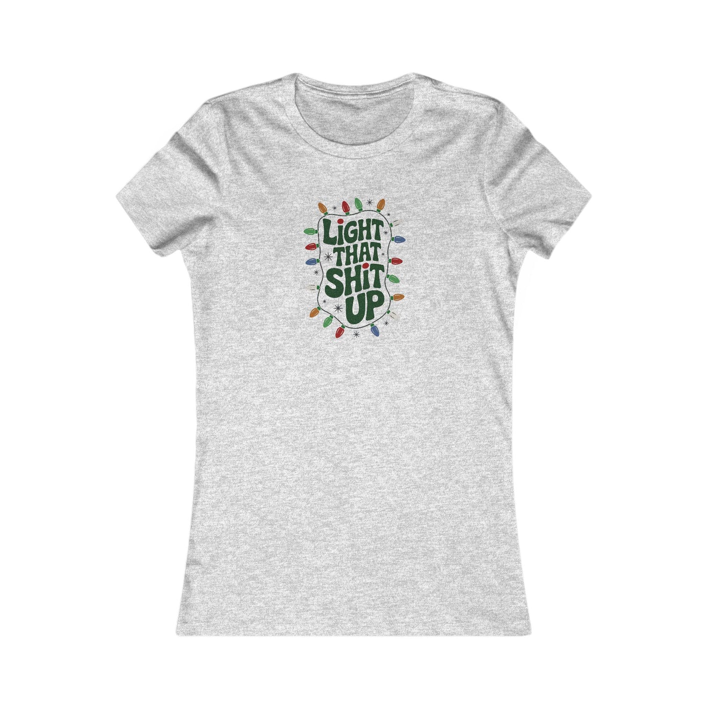 Light That Sh!t Up — Retro Christmas Lights Women's Tee (Light)