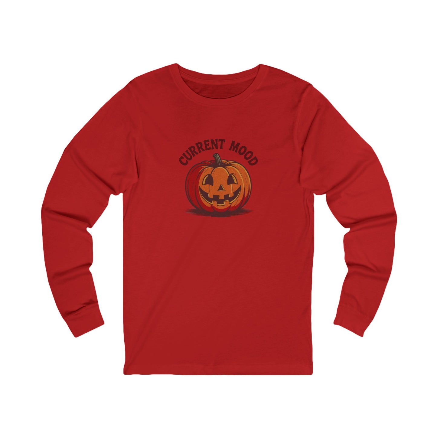 Current Mood (Classic Pumpkin) — Retro Halloween Long Sleeve (Light)