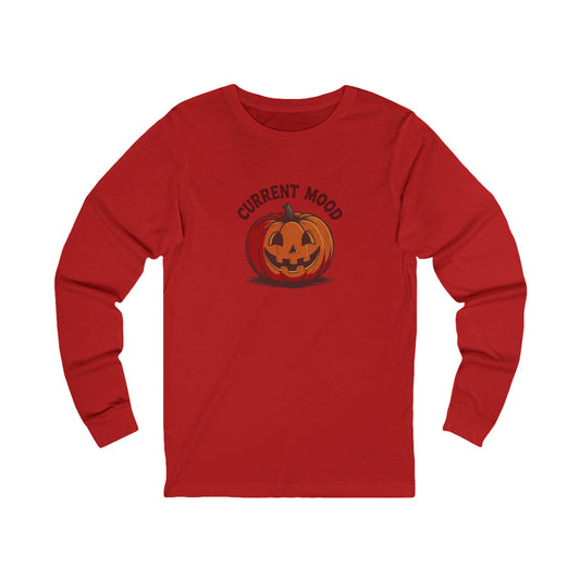 Current Mood (Classic Pumpkin) — Retro Halloween Long Sleeve (Light)