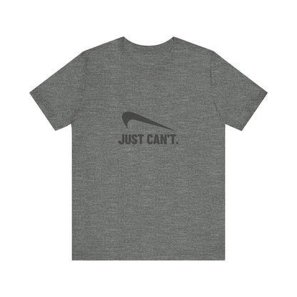 Just Can’t Athletic Parody — Retro Workout Tee (Light)