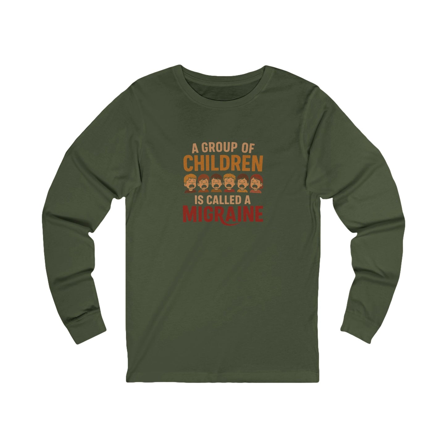 A Group of Children Is Called a Migraine — Retro Long Sleeve (Dark)